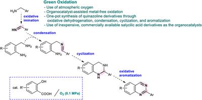 Metal-Free Synthesis of 2-Substituted Quinazolines via Green Oxidation of o-Aminobenzylamines: Practical Construction of N-Containing Heterocycles Based on a Salicylic Acid-Catalyzed Oxidation System